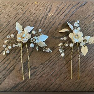 Bridal Elegant Cream Floral Hair Pins